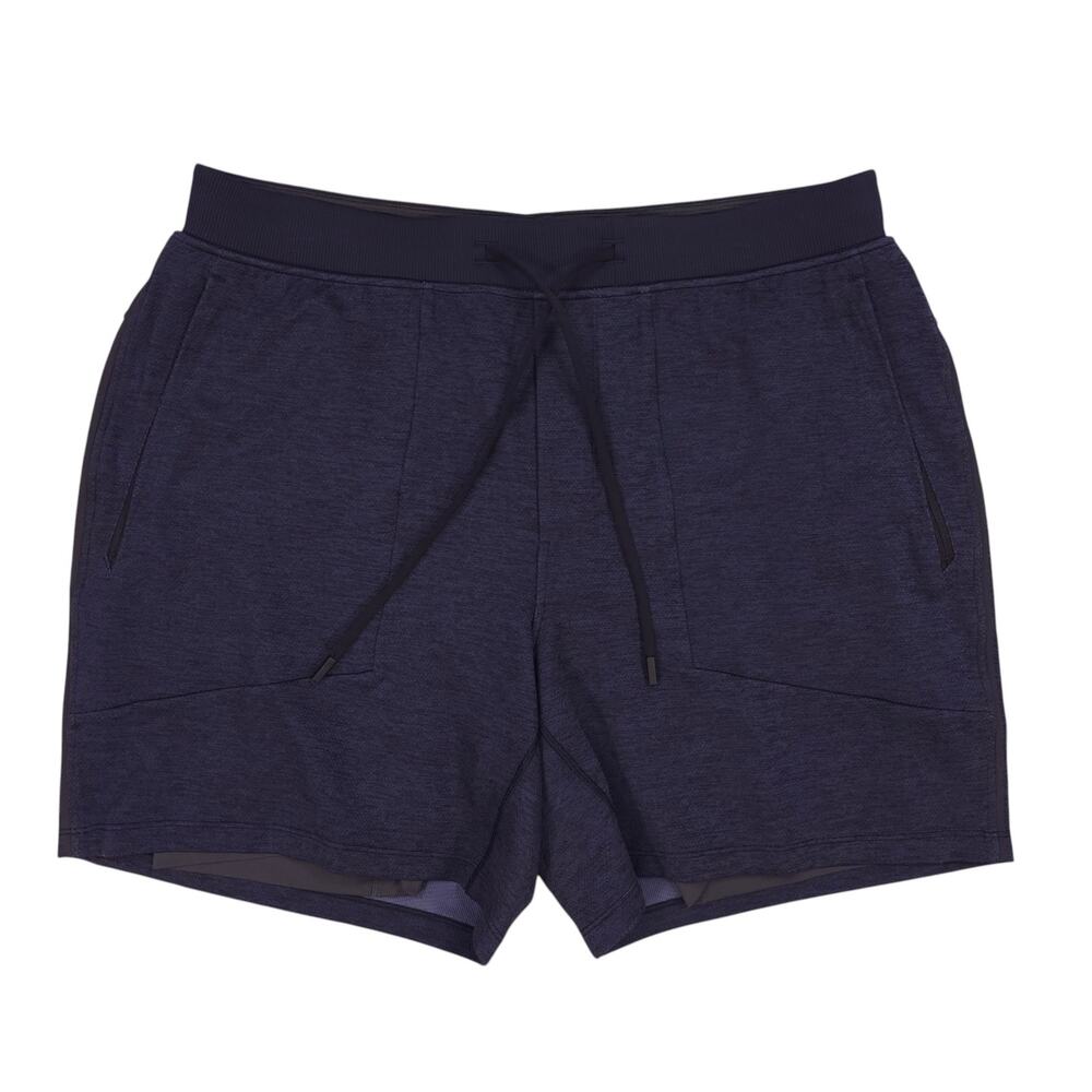 Lululemon T.H.E. Short 7" Mesh *Liner Black / Cadet Blue Sz Extra Large